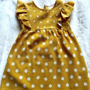Zara yellow polka dot dress size 3-4 years
